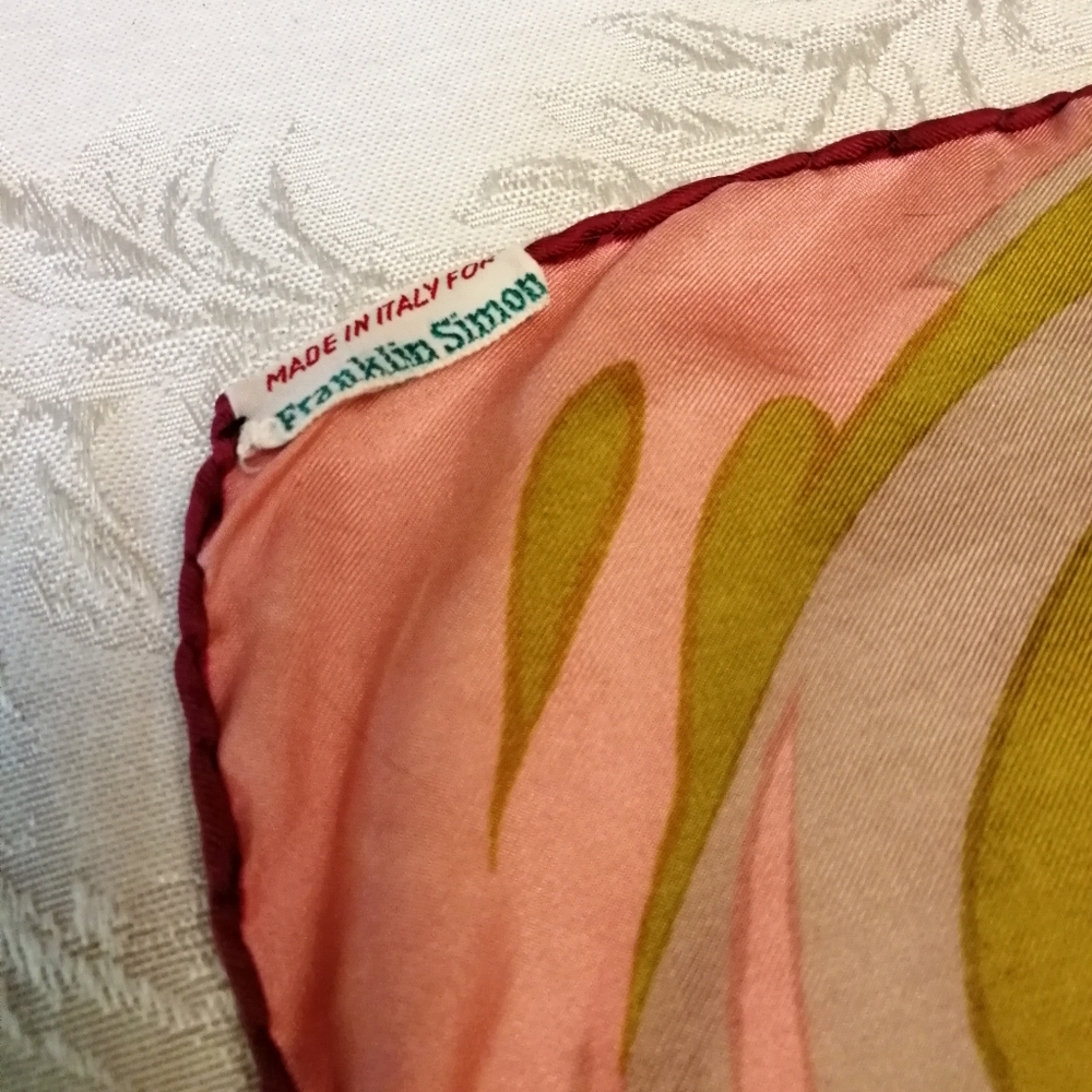 Rare Vintage Franklin Simon 1960s Silk Scarf, Iconic Psychedelia - Picture 3 of 6